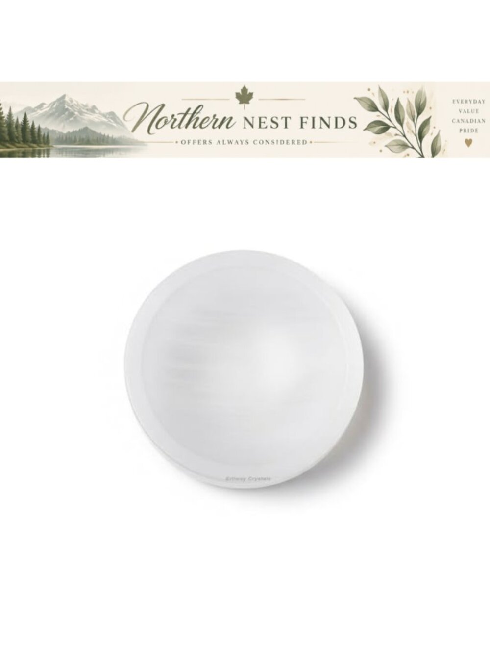 Selenite Crystal Bowl 2.4" Round Recharging Cleansing Healing Stone
